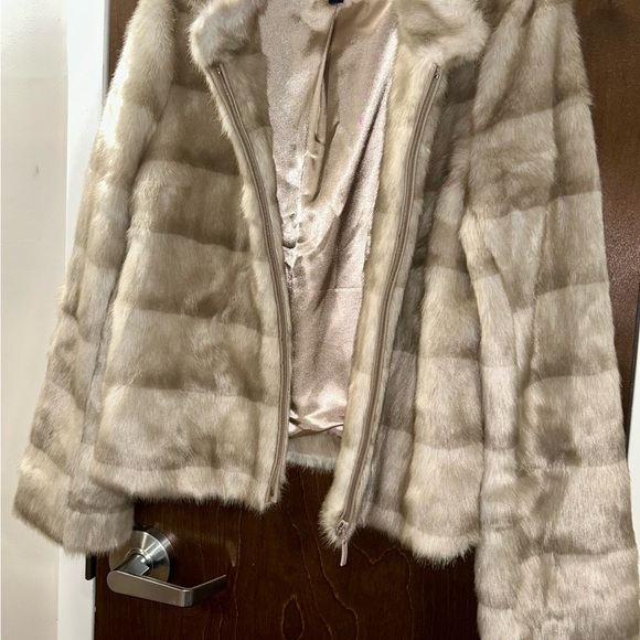 Kristen Blake New Women's Tan Teddy Jacket Fur - Picture 6 of 8